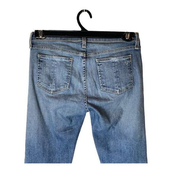 Rag & Bone Blue Commodore Medium Wash Distressed Skinny Jeans‎ Size 27 - Picture 5 of 12